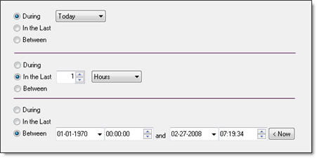 Specifying relative times for finding files