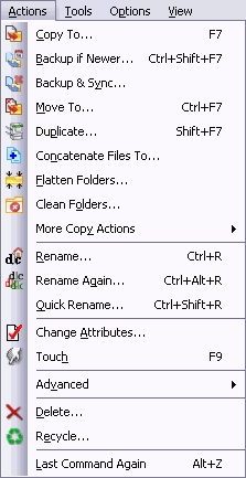 Find Files menu