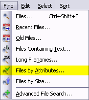 Menu item for finding old files